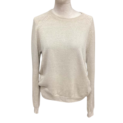 Venroy Linen  Size M Crew Neck Jumper Stone