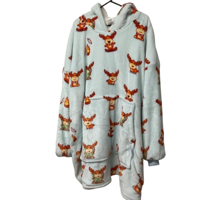 Unisex Oodie One Size Reindeer Oodie Original Blue / Brown 