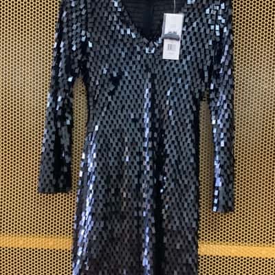 French Connection Womens  Size 10 Midi Dress Black  