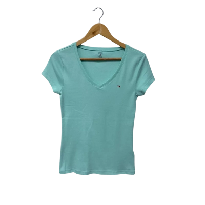 Tommy Hilfiger Womens  Size M Green v neck t shirt 