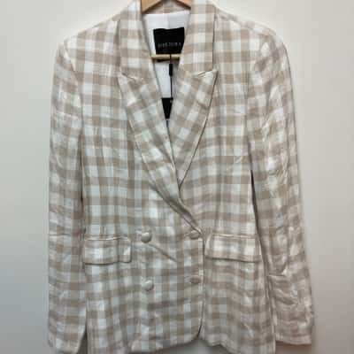 Decjuba Womens  Size 10 Blazer Cream / White 