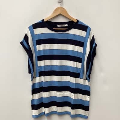 Sportscraft Block Stripe Short Sleeve Top - Size XL