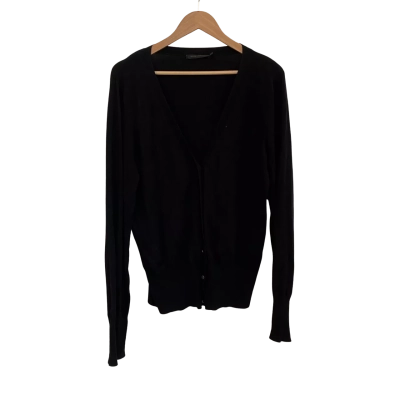 David Lawrence Womens  Size XL Button-down Cardigan Black  