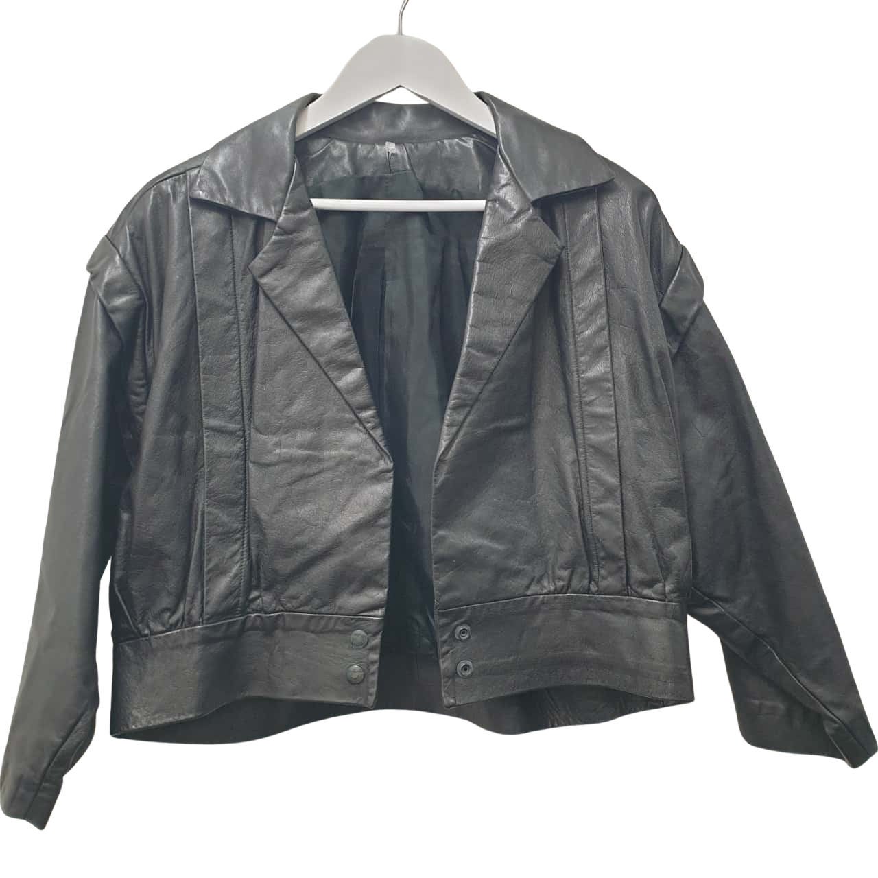 Womens Size M Leather Bomber Jacket Black(s)