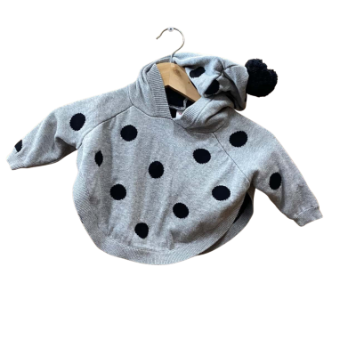 Seed Heritage Baby Grey/Black Polka Dot Jumper Size S/M