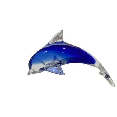 Solid Blue glass Dolphin 