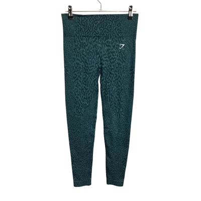 Gymshark Womens  Size 6 - 8? Green Animal Print "Scrunch Bottom" Leggings