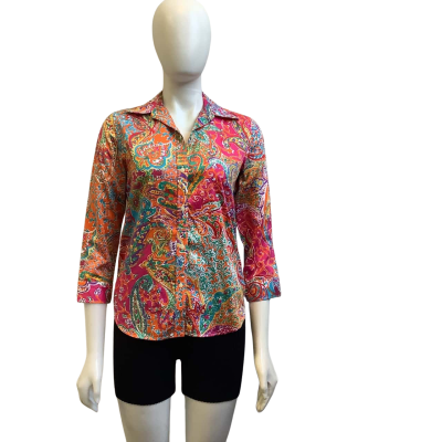 Ralph Lauren Womens  AUS Size XS Paisley Pattern Shirt Multicoloured