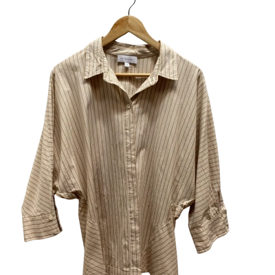 Witchery Womens  Size 16 Beige Striped Shirt