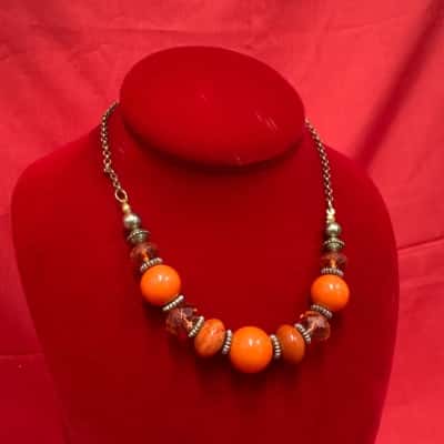 Women's Lovisa Chunky Orange Beaded Necklace 