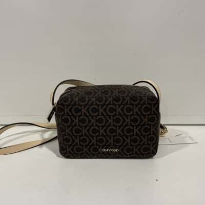 Calvin Klein Brown Monogram Logo Crossbody Bag