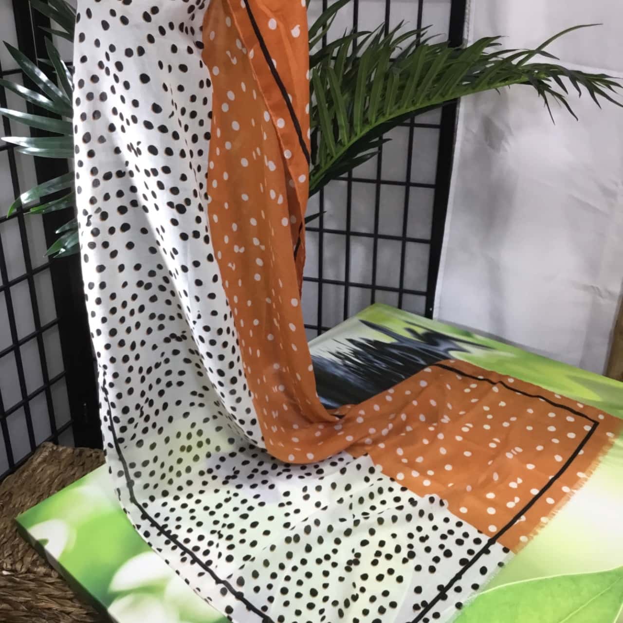 Sportsgirl Womens Orange, Cream And Black Scarf REDUCED TO CLEAR(s)