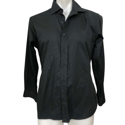  Manhatten Mens  Size M Business Shirt / Long Sleeve Shirt Black / Charcoal 