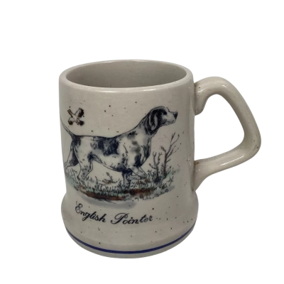 Vintage speckled “English Pointer” coffee mug stoneware
