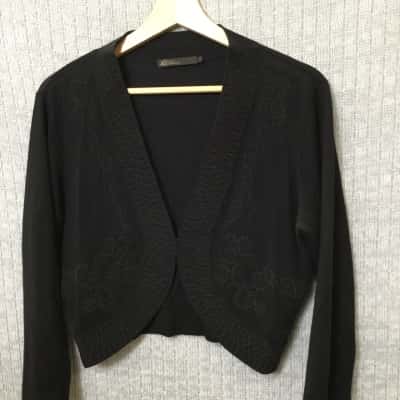 David Lawrence Womens  Size L Cardigan Black  