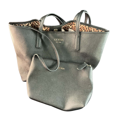 Guess Womens Handbg and matching Clutch  Black/animal print
