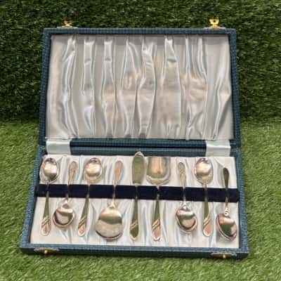 Vintage Silver-Plated Teaspoon and Cutlery Set
