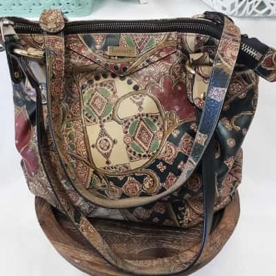 Tuscany by Scala Italian leather artists and Paisley pattern bag