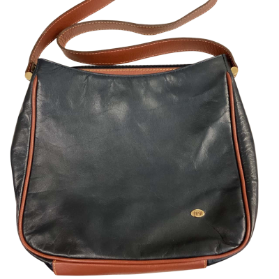  Bush- Leather Shoulder Bag Brown / Navy Blue 