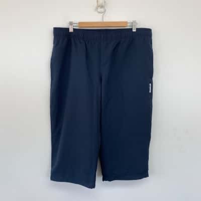 Reebok Navy Blue Pantalon 3/4 Sport Pants  Size L 