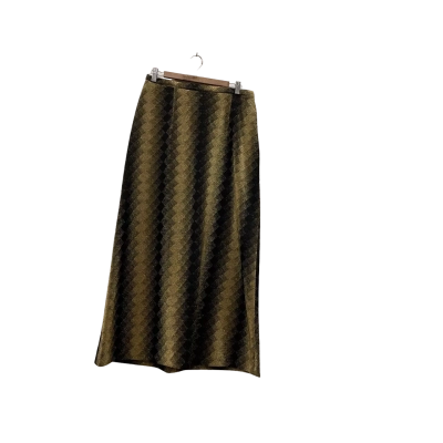  Womens vintage silver star Size 14 Maxi Skirt Black  / Gold 