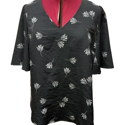 Preview Womens  Size 12 V-Neck Top Black  / White 