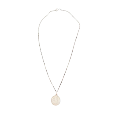  Womens St Christopher Necklace Silver -toned