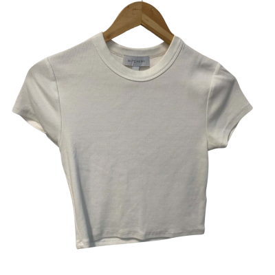 Witchery Womens  Size XS Crew Neck Top / Short Sleeve Top White 