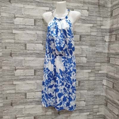 Sprit Womens  Size 6 Midi Dress Blue / Multicoloured / White 