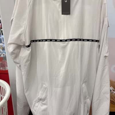 BANX  Mens Windbreaker featuring a good - Size XXL White 