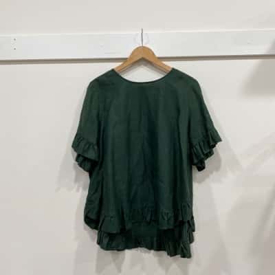 Sussan Womens  Size 14 Short Sleeve Top Green 