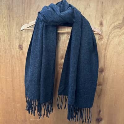 Laura Ashley Charcoal Grey Wool Scarf 