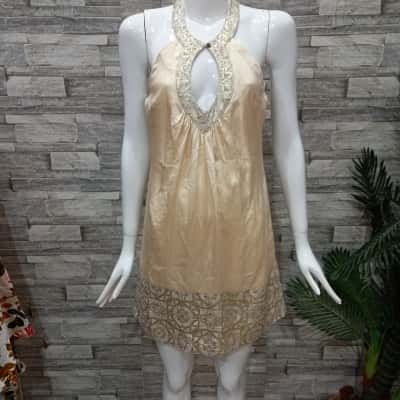 BNWT Seduce Womens  Size 12 Casual Dress Gold 