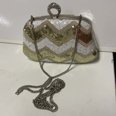 SPURR Womens Evening Bag Cream / Gold / Silver / White tones