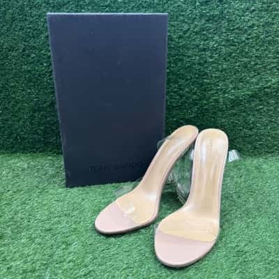 Tony Bianca Kiki Clear Strap / Nude Heels Size 8 