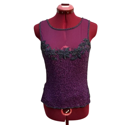 Laura K Womens Top and Skirt Size 10 Purple 