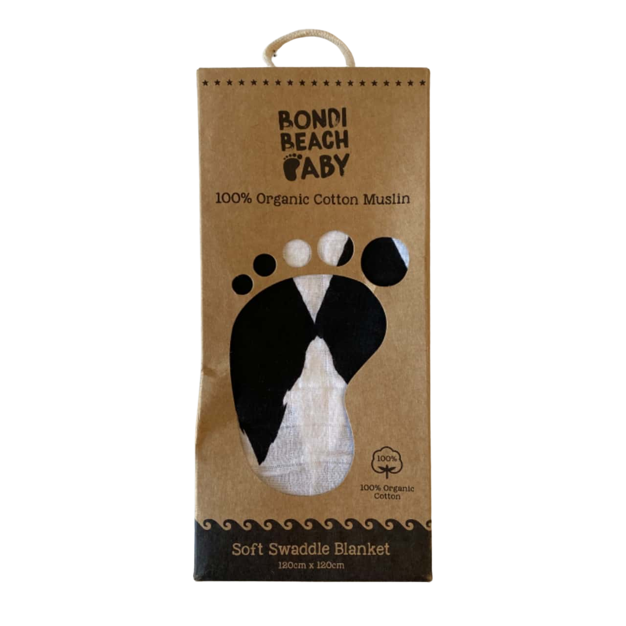 Bondi Beach Baby Baby's Size 03m Black & White Soft Swaddle Blanket
