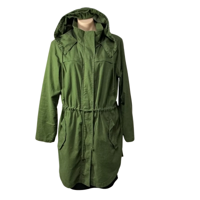 Old Navy Womens Size L Olive Green Zip Front Hooded Jacket 