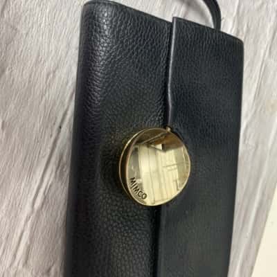 Mimco Black  with gold turn lock wallet clutch 