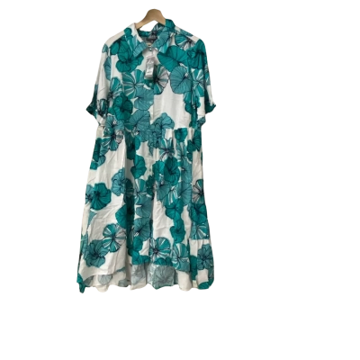 Autograph Womens  Size 14 Floral Shirt Dress Green 