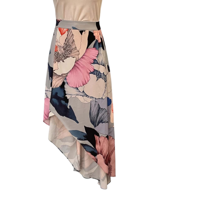Cooper St Womens  Size 10 Asymmetrical Hemline Skirt / High Waist Skirt / Midi Skirt Blue / Floral / Multicoloured / White / Yellow 