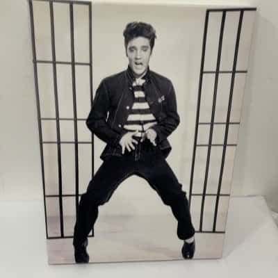  Elvis Presley Jailhouse Rock Black & White Stretched Canvas Wall Art