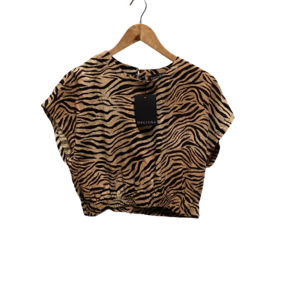 Decjuba;  Womens Size 10 Sleeveless Top Animal print / Black  / Brown 