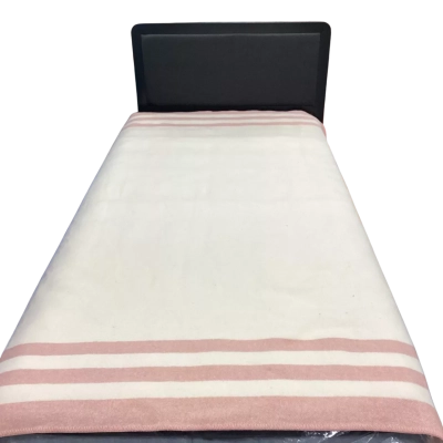 Vintage Cream/Pink Wool Blend Blanket 150x190cm