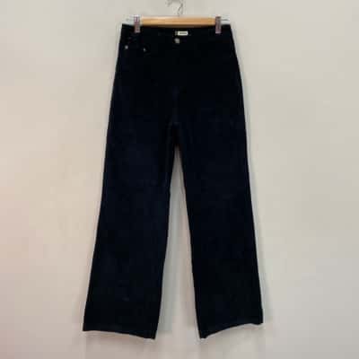 Roxy Womens Corduroy Jeans Size 25”/ 6 High-Waisted Jeans / Wide Leg Jeans Black  