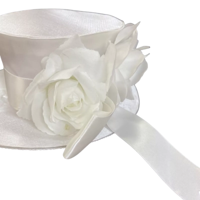 Leg Avenue. Womens satin top Hat/facinator  White 