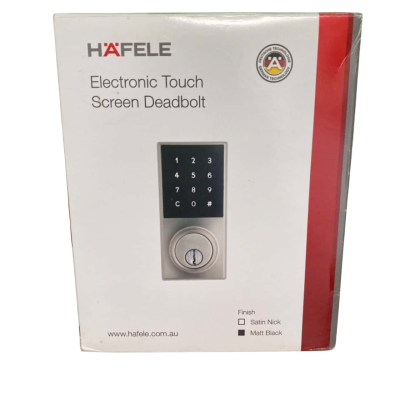 Häfele Home Digital Deadbolt, Touchscreen with key override - Matt Black (*Other New* RRP $265.87)