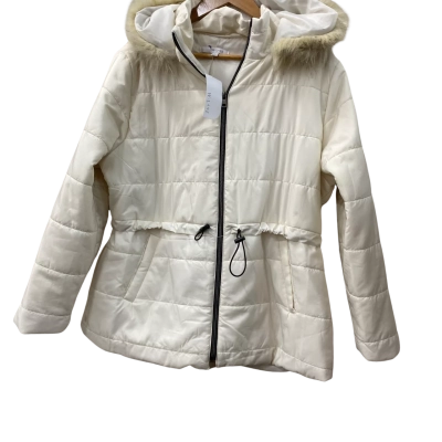 W. Lane Womens  Size 16 Cream Hooded parka coat. 