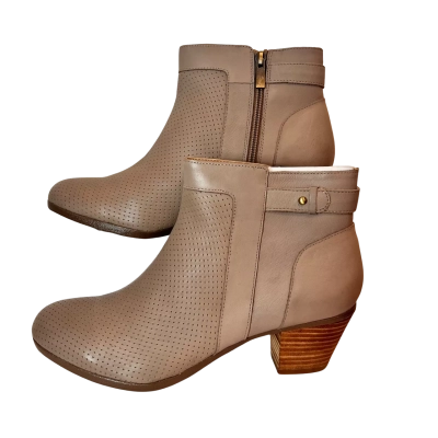 Hush Puppies Genie Womens Leather Ankle Boots Size EU 43 Beige