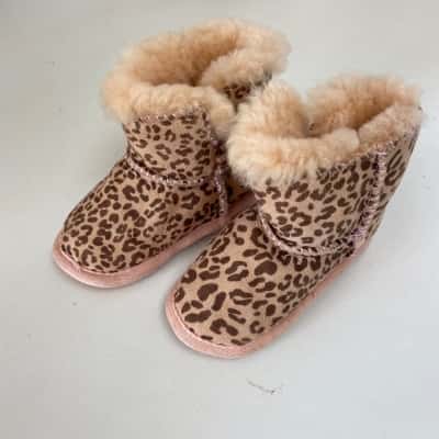 UGG Pink Animal Print Merino Boots Shoes  